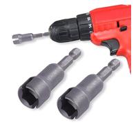 2 PCS Power Wing Nut Driver Set, 1/4" Hex Shank Slot Wing Nuts Drill Bit Socket Wrenches Tools, Nut Driver Set, Spanner Tool, for Panel Nuts, Screws, Eye C Hooks & Q-Hangers, Steel Construction