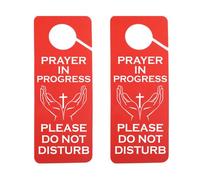 2 Pcs Prayer In Progress/Spending Time With Jesus Door Hanger Door Sign Home or Office Signs (prayer UK)