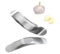 2 pcs Premium Stainless Steel Garlic Presser and Crusher, Ergonomic Heavy-Duty Garlic Mincer Tool, Easy Clean, Dishwasher Safe