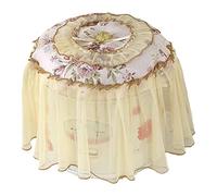 2 Pcs Printed Lace Dust Cover for Pressure Cooker Round Cloth Cover for Rice Cooker Home Decorative Rice Cooker Accessories Yellow