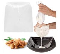 2 Pcs Pro Quality Nut Milk Bag - Big 10"X12" Commercial Grade - Reusable Almond Milk Bag & All Purpose Food Strainer - Fine Mesh Nylon Cheesecloth & Cold Brew Coffee Filter
