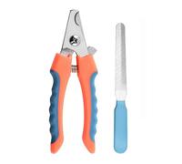 2 Pcs Professional pet and Dog Nail Clipper Cutting Machine with Nail File, Stainless Steel Beauty Scissors Set(Orange-Blue,16cm Set)
