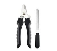 2 Pcs Professional pet and Dog Nail Clipper Cutting Machine with Nail File, Stainless Steel Beauty Scissors Set(Black-Grey,12cm Set)