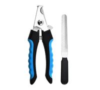 2 Pcs Professional pet and Dog Nail Clipper Cutting Machine with Nail File, Stainless Steel Beauty Scissors Set(Black-Blue,16cm Set)