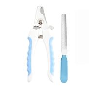 2 Pcs Professional pet and Dog Nail Clipper Cutting Machine with Nail File, Stainless Steel Beauty Scissors Set(Blue-White,12cm Set)