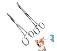 2 Pcs Professional Straight Hemostat, Hemostat Forceps, Dog Grooming Scissors, Piercing Forceps, Tainless Steel Dog Ear Hair Puller ,Stainless Steel Tweezers Multipurpose Pincers DIY Crafting - Pet,