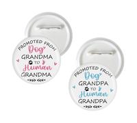 2 Pcs Promoted to Grandma Button Pins, Going to Be A Grandpa Badge Pins, Gender Reveal Stain Brooch Button for Baby Shower/Newborn Baby Party Decorations