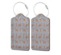2 Pcs PU Leather Travel Cruise Luggage Tag with Privacy Flap, Tag Label Travel Suitcase Identifier ID Tags Irish Terrier Simple Valentines Day Dog