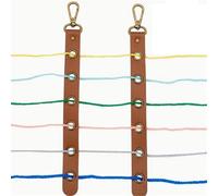 2 Pcs PU Leather Yarn Organizer for Yarn Bag, 6 Holes Wool Splitting Tools With Alloy Clasps, Project Knitting Crochet Yarn Divider for On-The-Go Crocheting(Brown)