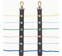 2 Pcs PU Leather Yarn Organizer for Yarn Bag, 6 Holes Wool Splitting Tools With Alloy Clasps, Project Knitting Crochet Yarn Divider for On-The-Go Crocheting(Black)