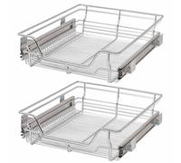 vidaXL 2 x Metal Mesh Basket 500 mm Silver