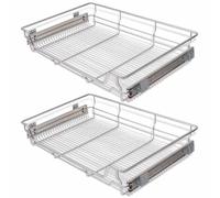 2 pcs Pull-Out Wire Baskets Kitchen Base Larder Units Storage Organiser 800 mm