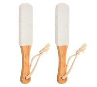 2 Pcs Pumice Stone for Feet, White Foot Stone with Wooden Handle, Pumice Stone for Removing Calluses, Dead Skin, and Cracked Heels, Keep Your feet and Hands Smooth