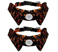 2 PCS Puppy Collar with Bowties, Halloween Witch Hat Adjustable Pet Bow Tie, Dog Bow Tie Collar for Cats Dogs, Comfortable, Soft, Suit Neck 11.2-12.2 IN