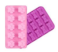 2 Pcs Puppy Dog Paw and Bone Silicone Molds Set, Silicone Chocolate Moulds Dog Ice Block Moulds Treats Mould Paw Ice Block Tray Reusable Non-Stick Food Grade Silicone Molds for Baking Cake Candy