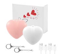 2 Pcs Purse Light Handbag Light Rechargeable Heart Purse Lights with Touching Sensor Essential Handbag Accessories Present for Girlfriend Wife Mother(White+Pink,2)