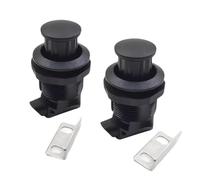 2 Pcs Push to Close Latches, Black Plastic Embedded Push Button Latch with Mounting Bracket, 1.5 in / 38 mm RV Cabinet Door Locks for Travel Trailer, Cupboard, Furniture