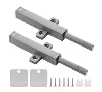 2 PCS Push to Open Door Catches Heavy Duty Magnetic Latches Push Open Latch Spring Release Touch Latch Soft Close Door Damper for Kitchen Cupboard Cabinet Closet Wardrobe Drawer Doors, Grey