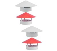 2 Pcs PVC Chimney Weatherproof Cover with Slant Hat Design for Flue | Lightweight PVC Build, No Tools Needed, Allows Airflow, Protects Opening in Bad Weather