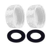 2 Pcs PVC Threaded Cap White 32mm with Rubber Gaskets for 1'' Female Thread Hose Connections, Pipe Cap for Hose Connectors in Garden and Plumbing Supplies