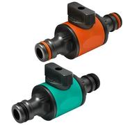 2 PCS Quick Release in Line Hose Shut Off Valve Compatible with Hozelock Tap Double Male Hose Connector Fittings, Two Way Valves Extender Garden Hoses Pipe Connectors Hose Shut-Off Coupler