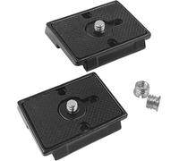 2 Pcs Quick Release Plate, Tripod Quick Release Adapter Compatible Manfrotto 200PL-14 QR Cameras Tripod, Camera Mounting Adapter with 1/4" and 3/8" Screws Ball Head Parts Replacement Adapters