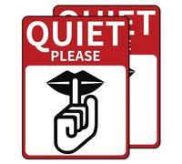 2 PCS Quiet Please Sign Sticker - Self Adhesive Peel and Stick Decal Please Keep Quiet Label for Offices Businesses Home Keep Noise to a Minimum Sign
