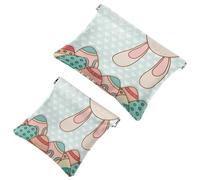 2 PCS Rabbit Eggs Happy Easter Pocket Cosmetic Bag, Self-Closing Shrapnel Makeup Pouch, Portable No Zipper Mini Travel Make Up Bag for Headphones Coin Lipstick Cosmetics Earphones Jewelry Organizer