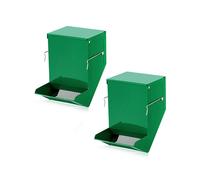 2 Pcs Rabbit Feeder for Cages Small Animal Food Dispenser with Lid Metal Chicken Grit Oyster Shell Feeders Outside