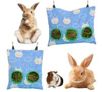 2 PCS Rabbit Hay Feeder, 35 * 28 Cm and 25 * 28 Cm Hay Feeder Rabbit, Durable Hay Bag with Foldable Design for Rabbits Guinea Pigs and Small Animals Hay Feeder Keeps Hay Fresh