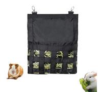 2 Pcs Rabbit Hay Feeder Bag/Bunny Hay Bag/Guinea Pig Hanging Hay Feeder Bag/Chinchilla Hay Feeder/The Waste of hay is Minimal. Keeps The hay Fresh, Clean.Keeps The cage a lot Cleaner (Black 2Pcs)