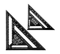 2 Pcs Rafter Square 12 inch & 7 inch, Aluminum Triangle CarpenterSquare, Metric Roofing Square Woodwork Measuring Tools,Triangle Ruler Protractor for Framing Engineer Carpenter DIY Projects