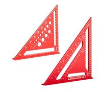 2 Pcs Rafter Square Metric 12 inch and 7 inch Speed Square, Metric Precision for Roofing Woodworking & Carpentry Aluminum Alloy with Exclusive Angle Markings Triangle Ruler Protractor