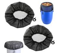 2 Pcs Rain Barrel Net Cover, Water Butt Cover Mesh, Rain Barrel Mesh Cover Adjustable for Outdoor Garden Water Catchment Bucket