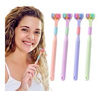2 Pcs Random Color Three-Sided Soft Hair Toothbrush, Effective Wrap-Around Design, Deeply and Thoroughly to Clean Teeth and Gums, Suitable for Adults and Children Manual Toothbrushes