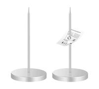 2 Pcs Receipt Spike, Metal Bill Holder, Receipt Spike Holder, Ticket Stabber for Restaurant, Paper Memo Holders, Straight Rod Bill Spikes with Round Base, for Kitchen, Hotel, Restaurant, Office