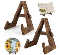 2 pcs Recipe Book Stand, Cookbook Stand, Book Holder for Kitchen, Wooden Book Stand, Book Display Stand, Sturdy Construction， iPad, Tablet, Magazine Display, Kitchen Counter Decor Gift for Mum