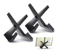 2 PCS Recipe Book Stands for Kitchen, Wooden Cookbook Stand Black Vintage Cookbook Holder Foldable Display Stands Hands Free Reading Stand for Kitchen Cooking Tablet iPad Magazines