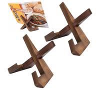 2 PCS Recipe Book Stands,Wooden Cook Book Stand for Display,Multi-Function Display,for Reading Hands Free,for Cookery Kitchen Tablet Ipad Album