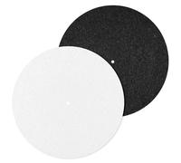 2 Pcs Record Player Mat, Turntable Platter Mat, 12 Inch 3mm Turntable Slipmat Wool Mat, Record Protective Mat, Anti-Slip & Anti-Static Felt Record Pad, Turntable Rubber Mat, Black & White