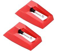 2 Pcs Record Player Needle Replacement, Replacement Stylus Needles for Vinyl Record Player, Red