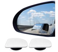 2 PCS Rectangular Blind Spot Mirrors for Cars, Frameless 360 ° Rotating Blindspot Mirrors with Adjustable Swing, Adjustable Glass Curved Reflective Blind Spot Mirror for Traffic Safety