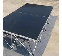 2 Pcs Rectangular Performances Stage Platform With 8' 16 24 31 39 Inch Tall Folding Legs, Lightweight Plywood Stages Modular Unit For School Events, 1653LBS(2pcs/0.8㎡/8.6sqft,H 31in/80cm)