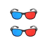 2 Pcs Red and Blue 3D Glasses Universal TV Movie Dimensional Video Frame 3D Glasses DVD Game Glass 3D Style Glasses for 3D Movies Games, 3D Viewing Glasses,Light Simple Design 3D Glasses Accessories