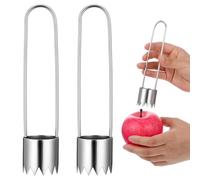 2 PCS Red Bell Pepper Seed Corer, Stainless Steel Seed Corers Remover, Multifunctional Fruit and Vegetable Core Remover, Vegetable Fruit Corers Tool Kitchen for Red Bell Pepper, Pear, Apple