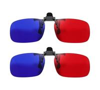 2 Pcs Red-Blue 3D Glasses, Clip-on Anaglyph Style for TV Movies, TR Frame with Black Frame, Blue Red Lens, 2.4 x 5.2 x 1.6 in（6 x 13.2 x 4.1 cm）