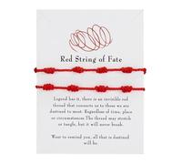 2 Pcs Red Bracelet 7 Knots Amulet Kabbalah Turkish Eye With Hand of Fatima Hamsa Lucky Thread Bracelet Steel-Lucky and Protection