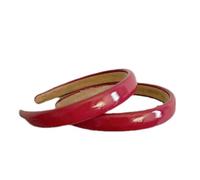 2 Pcs Red Leather Headbands Retro Patent Leather Wide Sponge Head Band Non Slip Hairbands Accessories for Womens