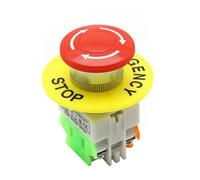 2/PCS Red Mushroom Cap 1NO 1NC DPST Emergency Stop Push Button Switch AC 660V 10A Switch Equipment Lift Elevator Latching Self Lock(20pcs)