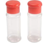 2 Pcs Red Salt and Pepper Shaker, Mini Camping Salt & Pepper Shakers, to Go Salt and Pepper Pots for Picnic Work Lunch Box Powder&Other Coarse Spices, 100ml Each